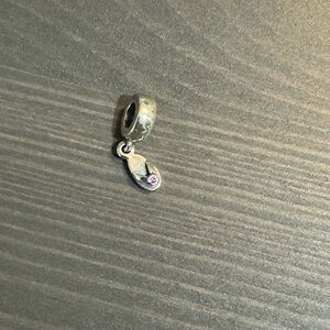 Authentic Pandora flip flop sandal dangle charm sterling silver and cz